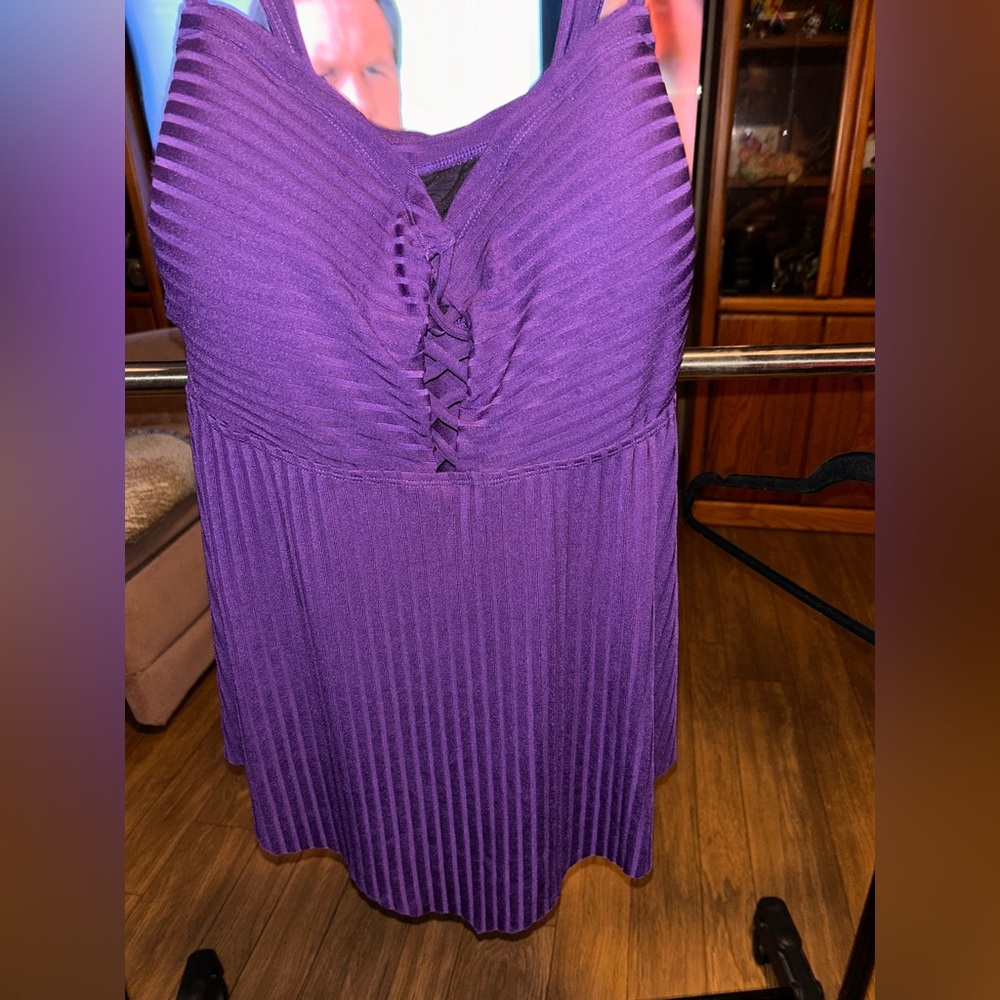 Torrid Vibrant Purple Tankini Swim Top NWT